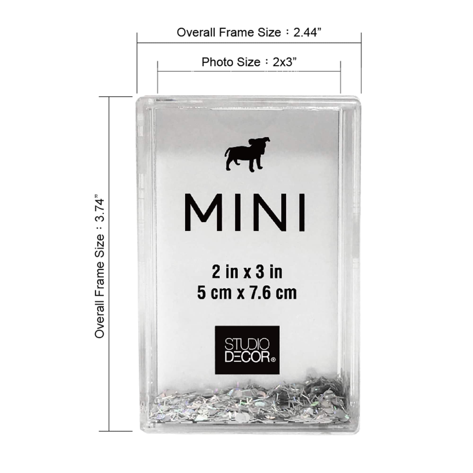 Silver Glitter 2" x 3" Mini Frame by Studio Décor®